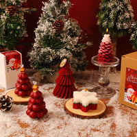 HKM-318867 Elegant Christmas Red Aromatherapy Candle - Handmade Soy Wax Decoration for a Festive Atmosphere