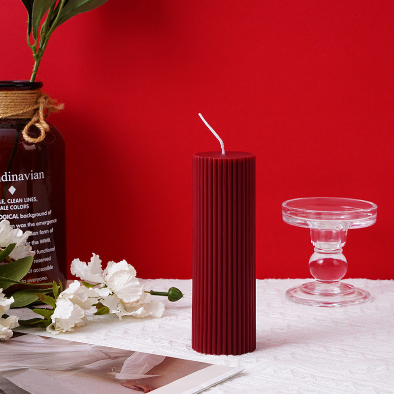 HKM-318867 Elegant Christmas Red Aromatherapy Candle - Handmade Soy Wax Decoration for a Festive Atmosphere