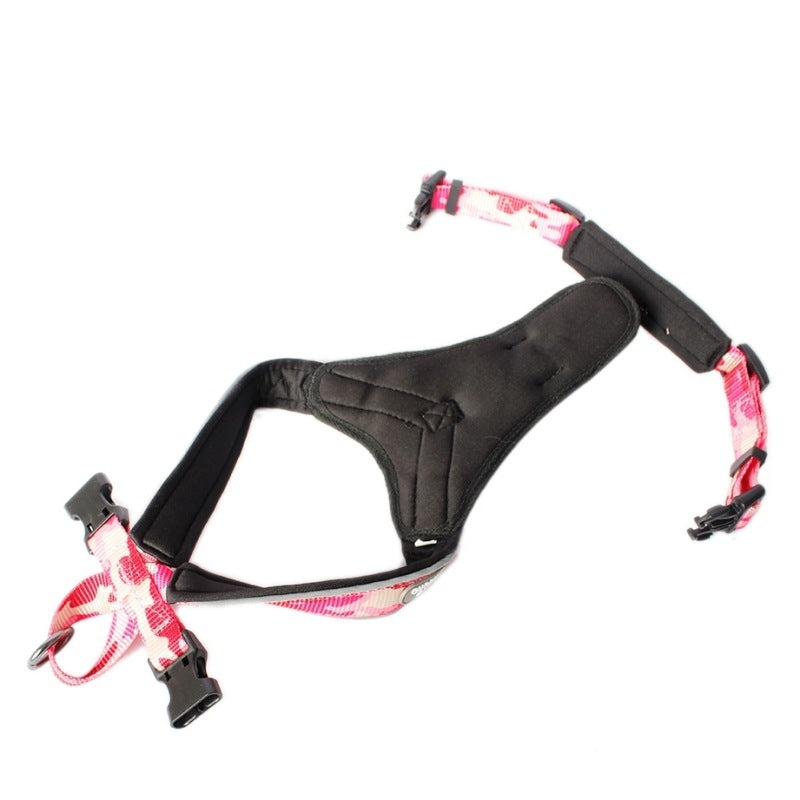 HKM-318931 Adjustable Breathable Nylon Dog Chest Harness with Secure Quick-Lock Buckles - Model 1628, Size L