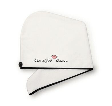 HKM-318995 Soft Coral Fleece Embroidered Hair Dryer Cap for Effortless Drying and Comfortable Use