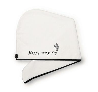 HKM-318995 Soft Coral Fleece Embroidered Hair Dryer Cap for Effortless Drying and Comfortable Use