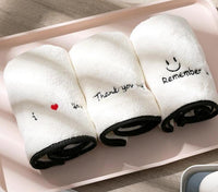 HKM-318995 Soft Coral Fleece Embroidered Hair Dryer Cap for Effortless Drying and Comfortable Use