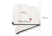 HKM-318995 Soft Coral Fleece Embroidered Hair Dryer Cap for Effortless Drying and Comfortable Use