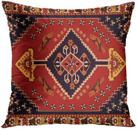 HKM-319123 Persian Ethnic Linen Bohemian Pillowcase - Geometric Abstract Design, 45x45cm