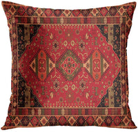 HKM-319123 Persian Ethnic Linen Bohemian Pillowcase - Geometric Abstract Design, 45x45cm