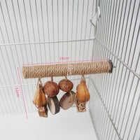 HKM-319507 Colorful Hemp Rope Bird Toy Stand with Braided Texture for Parrots