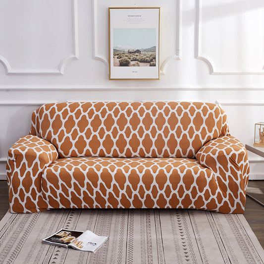 HKM-319635 American Style Full Floral Sofa Cover - Geometric Abstraction for Combination Sofas in Multiple Colors and Sizes