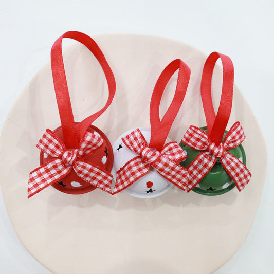 HKM-319699 Festive 4cm Five-Star Bow with Metal Bell for Holiday Decoration Garland