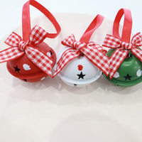 HKM-319699 Festive 4cm Five-Star Bow with Metal Bell for Holiday Decoration Garland