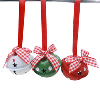 HKM-319699 Festive 4cm Five-Star Bow with Metal Bell for Holiday Decoration Garland