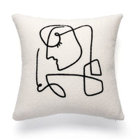 HKM-319699 Nordic Houndstooth Pillow - Chenille and Suede Cushion, 45x45 cm