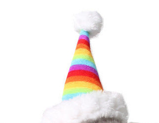HKM-319763 Flannel Christmas Red Hat for Small Pets - Adjustable Size Ideal for Rabbits, Hamsters, Kittens, and Puppies