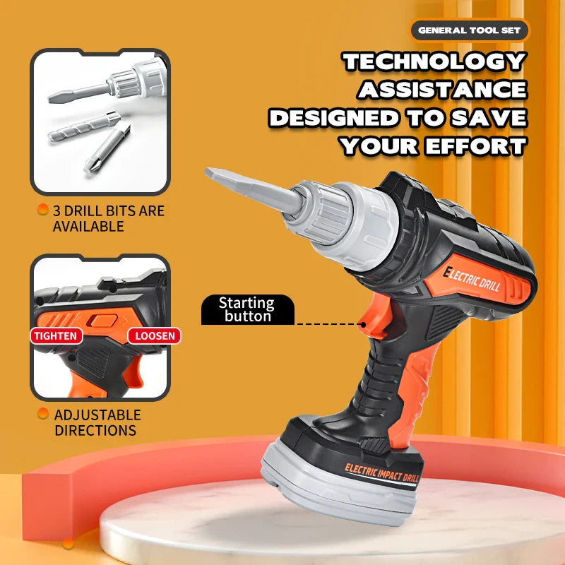 KTX-319827 Construction Tool Pretend Play Set for Kids - Educational DIY Role Play Backpack Toy