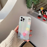 HKM-319827 Stylish Laser Rabbit Chain Mobile Phone Case for Various iPhone Models