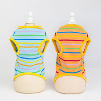 HKM-320019 Comfortable Cotton Pet Vest for Summer Leisure in Light Blue and Orange