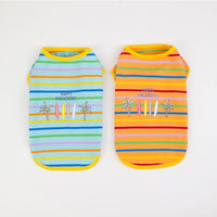 HKM-320019 Comfortable Cotton Pet Vest for Summer Leisure in Light Blue and Orange