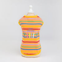 HKM-320019 Comfortable Cotton Pet Vest for Summer Leisure in Light Blue and Orange