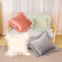 HKM-320019 Luxurious Velvet Feather Pillowcase for Cozy Bedroom Comfort