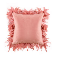 HKM-320019 Luxurious Velvet Feather Pillowcase for Cozy Bedroom Comfort