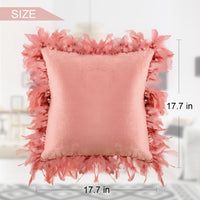HKM-320019 Luxurious Velvet Feather Pillowcase for Cozy Bedroom Comfort