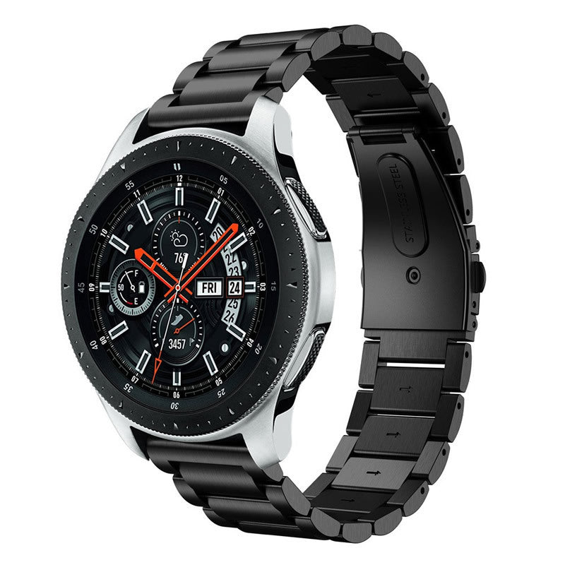 HKM-320083 Stainless Steel Three-Bead Watch Strap for Galaxy Watch 1/3 (41/42mm & 45/46mm)