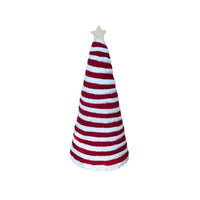 HKM-320339 Mini Christmas Tree Decorations in Red, White, and Green - Cotton Thread, 12cm to 21cm