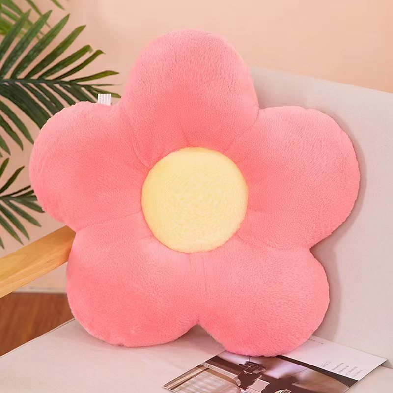 HKM-320531 Flower Shaped Cushion Pillow for Office Chairs - 35cm Soft Plush, Multiple Colors