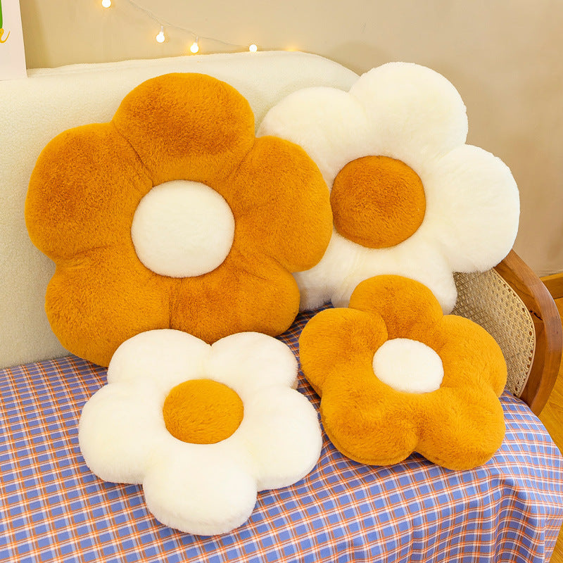 HKM-320531 Flower Shaped Cushion Pillow for Office Chairs - 35cm Soft Plush, Multiple Colors