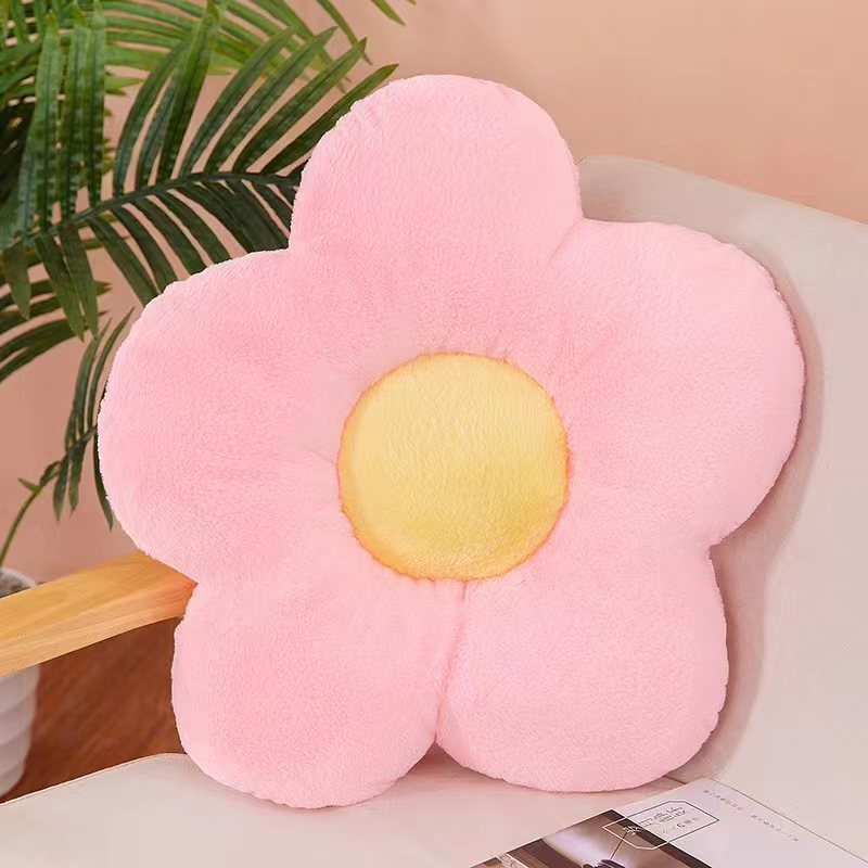 HKM-320531 Flower Shaped Cushion Pillow for Office Chairs - 35cm Soft Plush, Multiple Colors