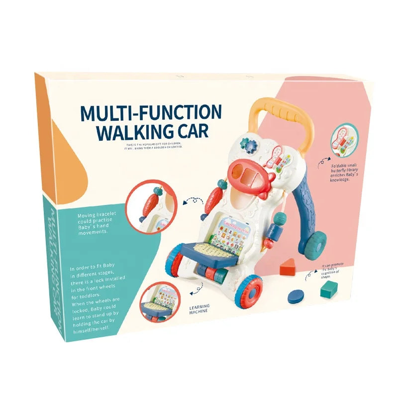 HKM-320531 Multi-Functional Baby Walker Carriage with Music and Lights, Folds Easily, Supports Up to 10kg, Ages 0-3