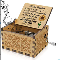HKM-320723 Custom Hand Crank Wooden Music Box - You Are My Sunshine Design