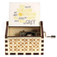 HKM-320723 Custom Hand Crank Wooden Music Box - You Are My Sunshine Design