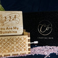 HKM-320723 Custom Hand Crank Wooden Music Box - You Are My Sunshine Design