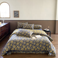 HKM-320723 Pastoral Floral Yarn-Dyed Cotton Double-Layer Gauze Bedding Set - 4-Piece Collection