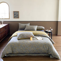 HKM-320723 Pastoral Floral Yarn-Dyed Cotton Double-Layer Gauze Bedding Set - 4-Piece Collection