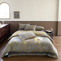 HKM-320723 Pastoral Floral Yarn-Dyed Cotton Double-Layer Gauze Bedding Set - 4-Piece Collection