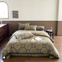 HKM-320723 Pastoral Floral Yarn-Dyed Cotton Double-Layer Gauze Bedding Set - 4-Piece Collection