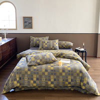 HKM-320723 Pastoral Floral Yarn-Dyed Cotton Double-Layer Gauze Bedding Set - 4-Piece Collection