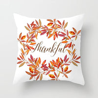 HKM-320787 Flower Letter Print Peach Skin Pillowcase - Soft & Elegant Design, 45x45cm, No Pillow Core Included