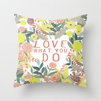 HKM-320787 Flower Letter Print Peach Skin Pillowcase - Soft & Elegant Design, 45x45cm, No Pillow Core Included