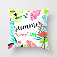 HKM-320787 Flower Letter Print Peach Skin Pillowcase - Soft & Elegant Design, 45x45cm, No Pillow Core Included
