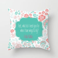 HKM-320787 Flower Letter Print Peach Skin Pillowcase - Soft & Elegant Design, 45x45cm, No Pillow Core Included