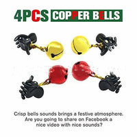 HKM-320851 Christmas Ball Hair Clips with Bells - Set of 12 Colorful Ornaments