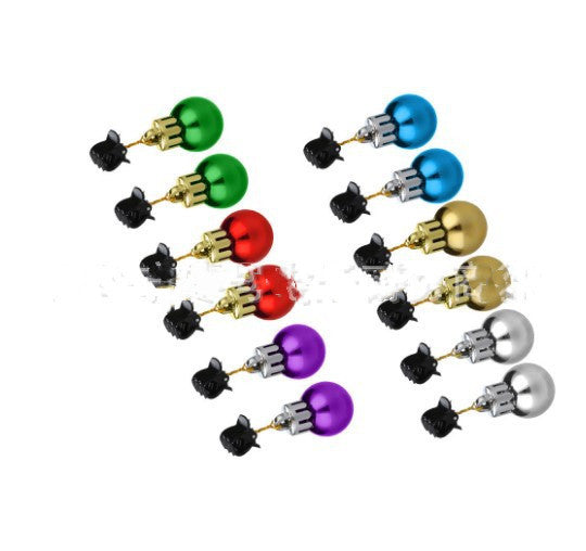 HKM-320851 Christmas Ball Hair Clips with Bells - Set of 12 Colorful Ornaments
