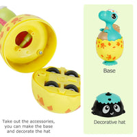 HKM-320979 2 in 1 Mini Pull Back Car and Gyro Toy for Kids - Dinosaur Models, Ages 3 and Up