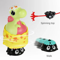 HKM-320979 2 in 1 Mini Pull Back Car and Gyro Toy for Kids - Dinosaur Models, Ages 3 and Up