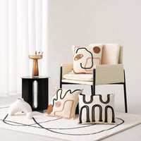 HKM-321043 Minimalist Line Art Pillow Cover - 45x45cm in Various Colors and Fabrics