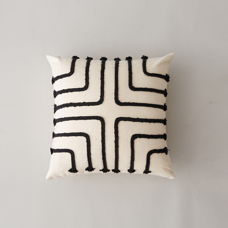 HKM-321043 Minimalist Line Art Pillow Cover - 45x45cm in Various Colors and Fabrics