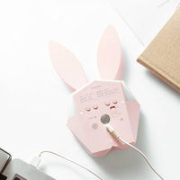 HKM-321043 Rabbit Shape Digital Alarm Clock with Battery Backup, ABS Material, Pink Green Color, Perfect for Home and Office