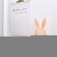 HKM-321043 Rabbit Shape Digital Alarm Clock with Battery Backup, ABS Material, Pink Green Color, Perfect for Home and Office